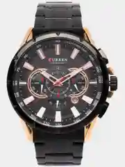 Черный мужские наручные часы Curren 8363 c хронографом в подарочной упаковке