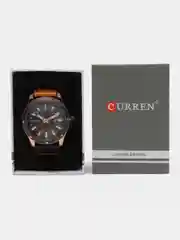 Коричневый мужские наручные часы Curren 8374 с календарем в подарочной упаковке