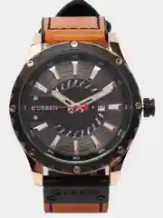 Коричневый мужские наручные часы Curren 8374 с календарем в подарочной упаковке