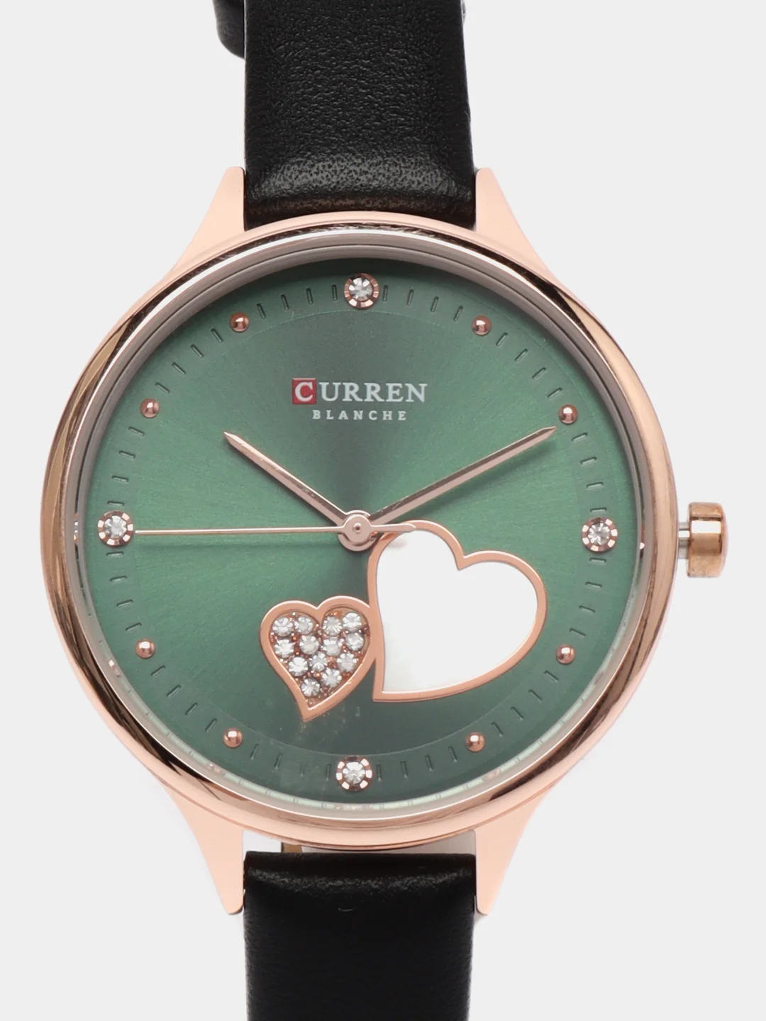 Зеленый женские наручные часы Curren 9077 в подарочной упаковке