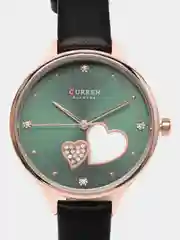 Зеленый женские наручные часы Curren 9077 в подарочной упаковке