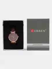 Шоколадный женские наручные часы Curren 9081 в подарочной упаковке