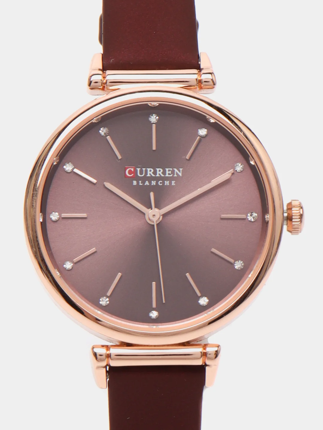 Шоколадный женские наручные часы Curren 9081 в подарочной упаковке