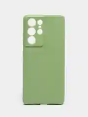Зеленый чехол для Samsung Galaxy S21 Ultra (Самсунг С21 ультра) Силиконовый, c защитой камеры