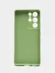 Зеленый чехол для Samsung Galaxy S21 Ultra (Самсунг С21 ультра) Силиконовый, c защитой камеры