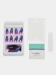 Индиго накладные ногти с дизайном