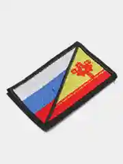 Черный шеврон-нашивка: флаг РФ и Чувашии, на липучке