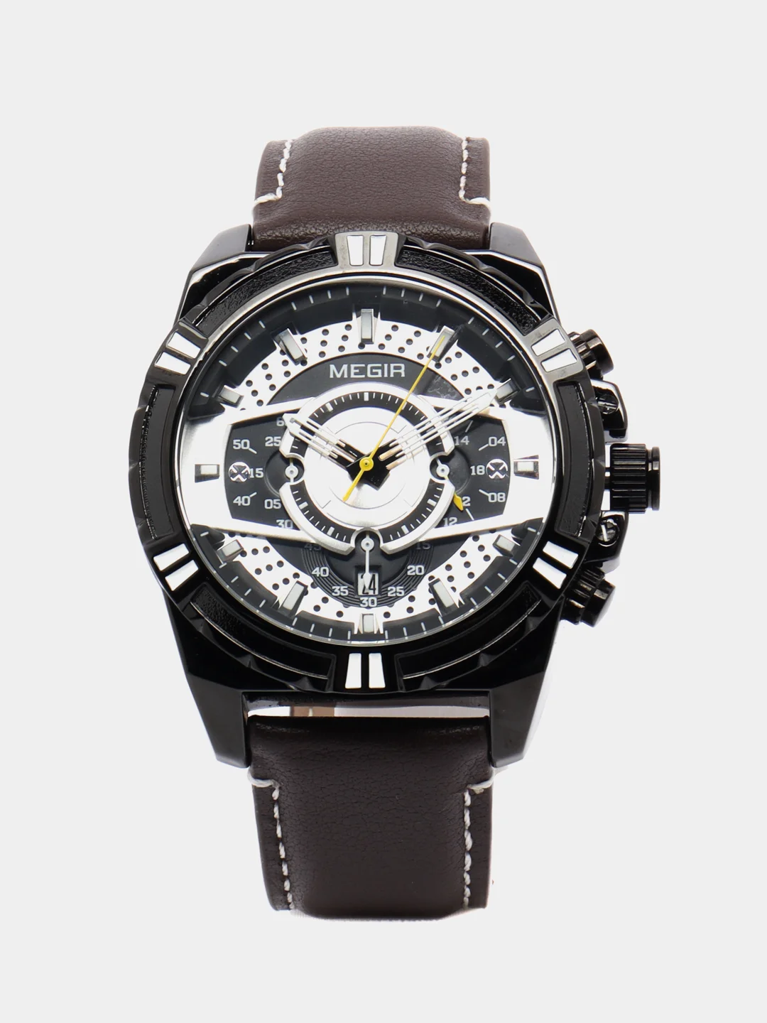Коричневый мужские наручные часы Megir ML2118G с хронографом, в подарочной упаковке