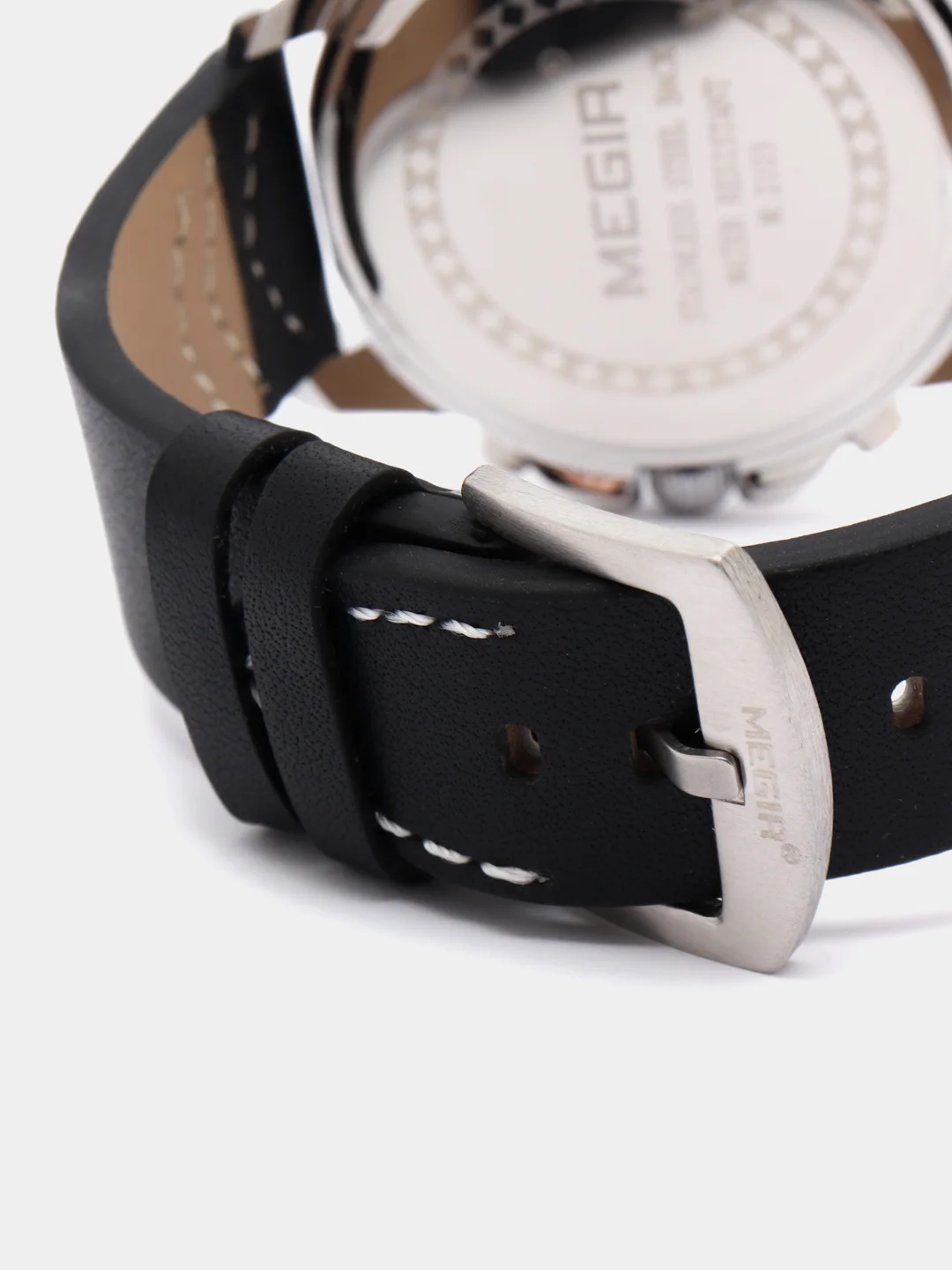 Серебряный мужские наручные часы Megir ML2103G с хронографом, в подарочной упаковке