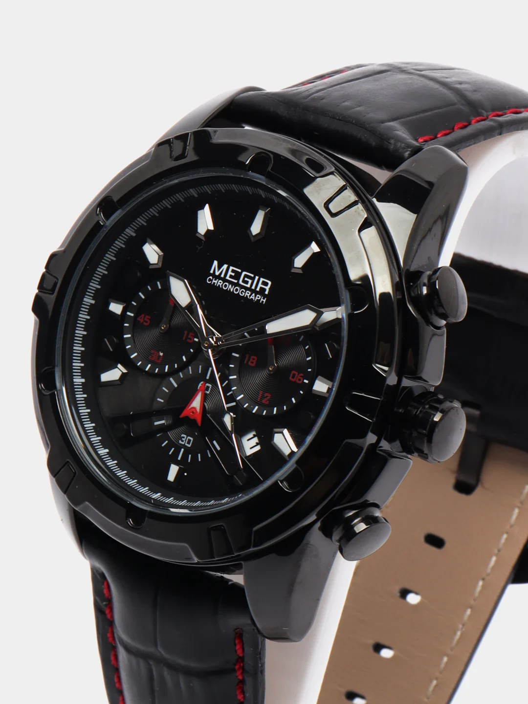 Черный мужские наручные часы Megir ML2102G с хронографом, в подарочной упаковке
