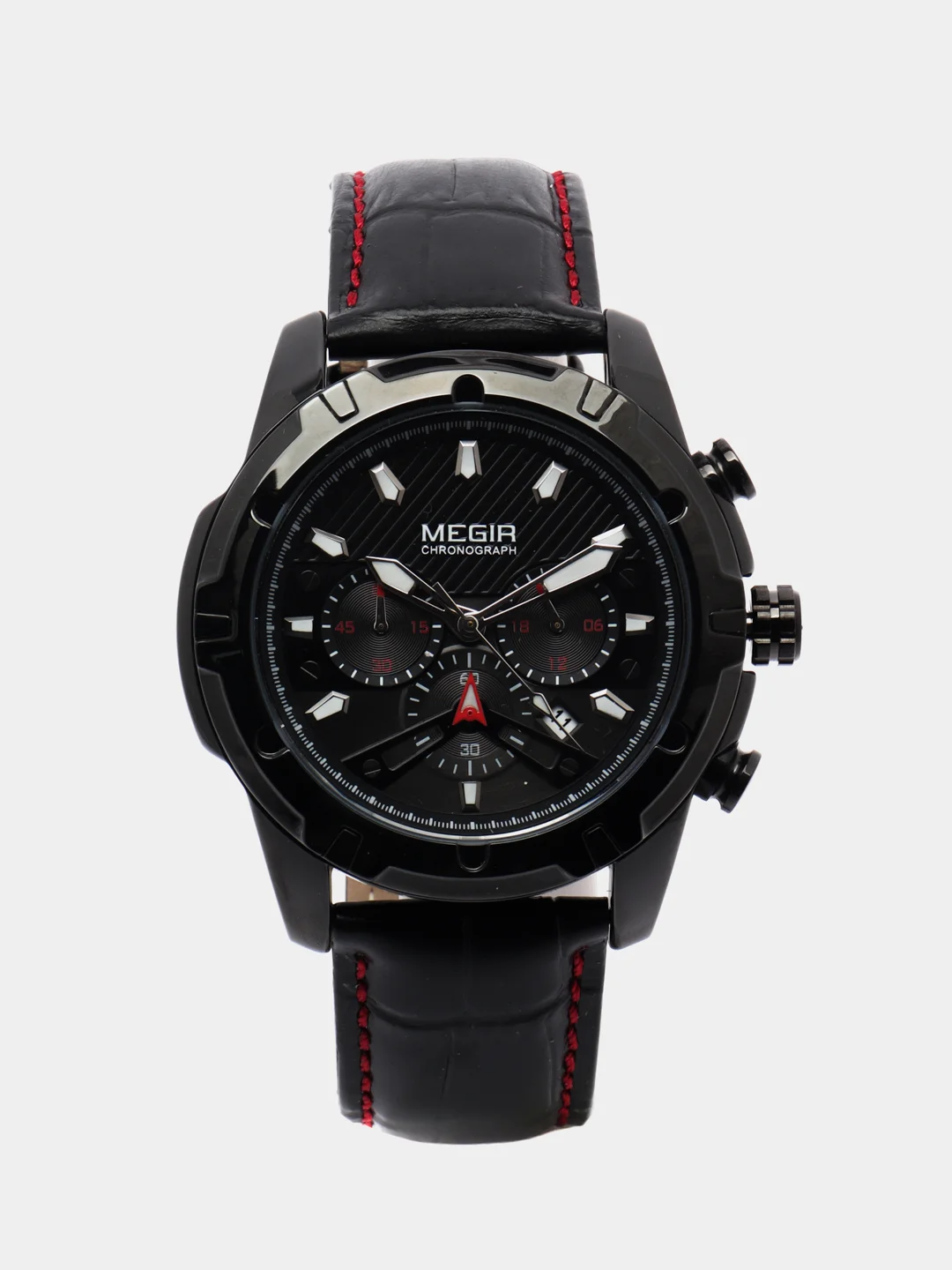 Черный мужские наручные часы Megir ML2102G с хронографом, в подарочной упаковке