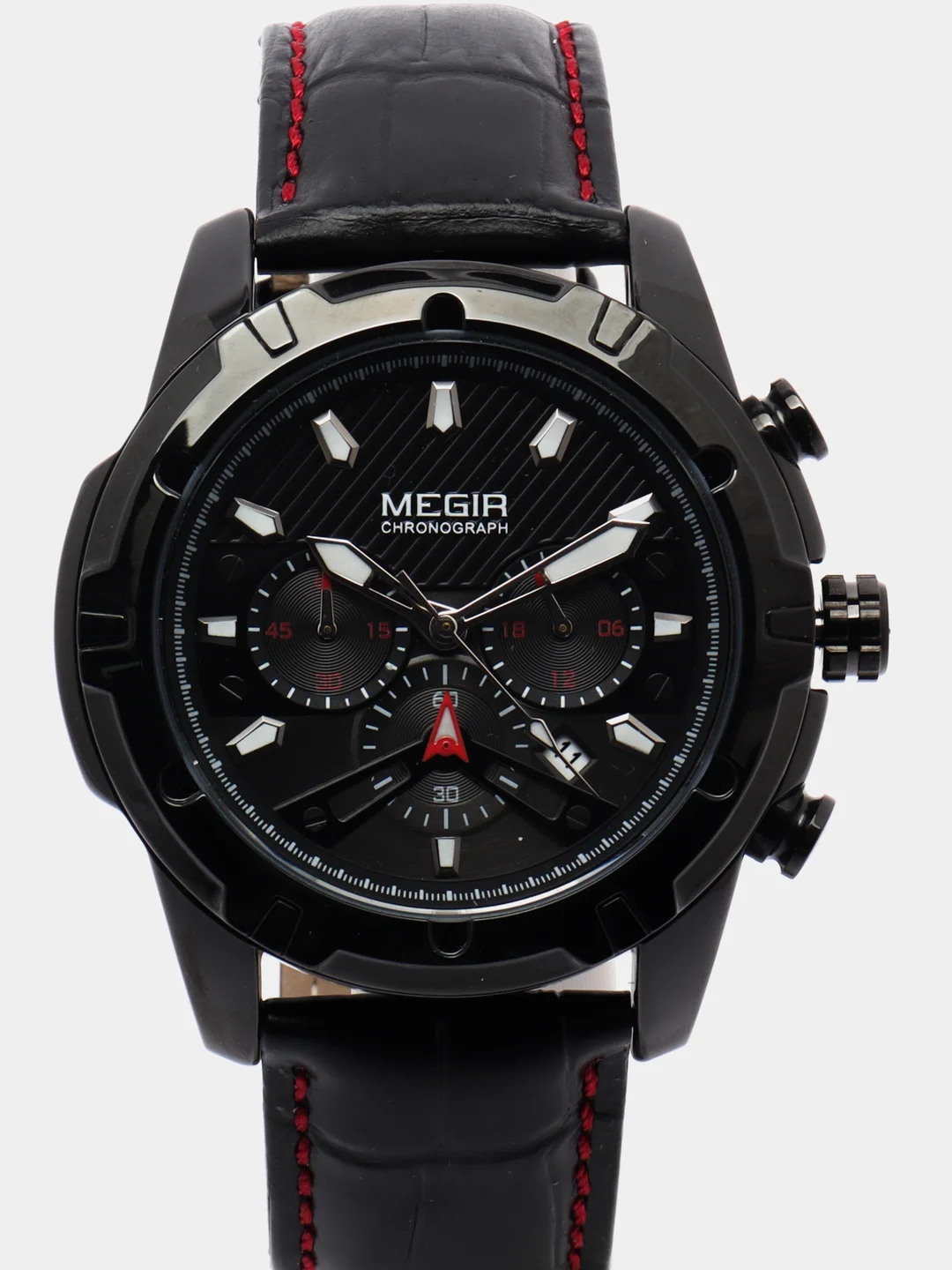 Черный мужские наручные часы Megir ML2102G с хронографом, в подарочной упаковке