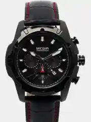 Черный мужские наручные часы Megir ML2102G с хронографом, в подарочной упаковке