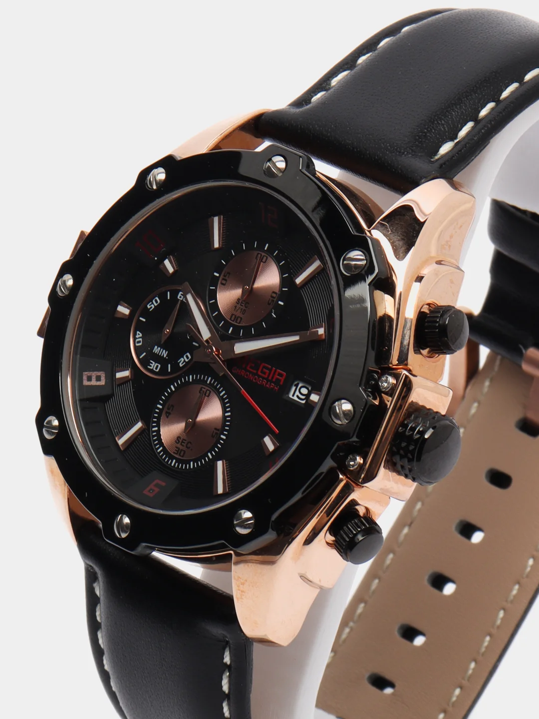 Бронзовый наручные часы Megir ML2092G, с хронографом, мужские, в подарочной упаковке