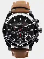 Коричневый мужские наручные часы Megir ML2094G, с хронографом, в подарочной упаковке