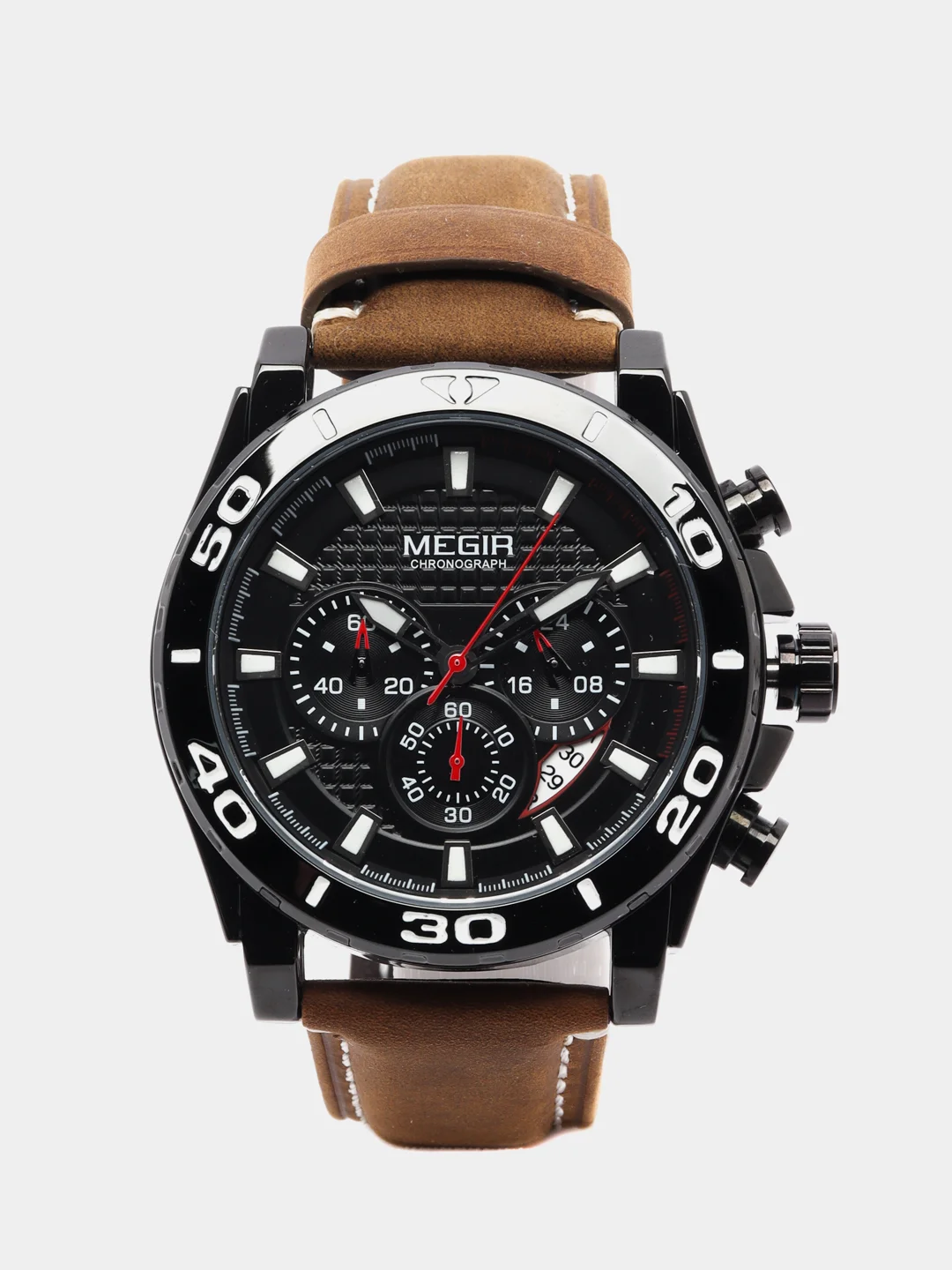 Коричневый мужские наручные часы Megir ML2094G, с хронографом, в подарочной упаковке