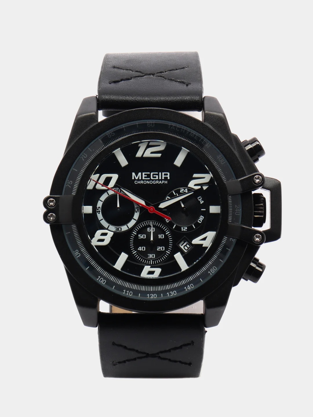 Черный мужские наручные часы Megir ML2052G с хронографом, в подарочной упаковке