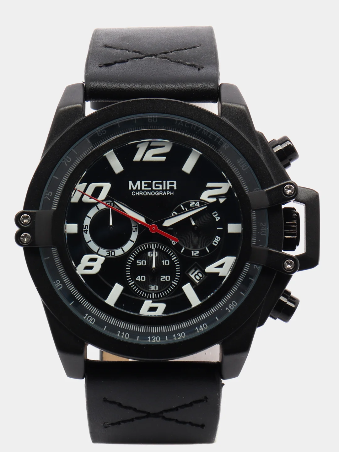 Черный мужские наручные часы Megir ML2052G с хронографом, в подарочной упаковке