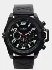 Черный мужские наручные часы Megir ML2052G с хронографом, в подарочной упаковке