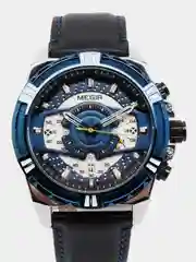 Синий мужские наручные часы Megir ML2118G с хронографом, в подарочной упаковке