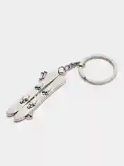 Серебряный брелок для ключей спорт, сноуборд, лыжи, самокат, коньки, лыжник, бокс