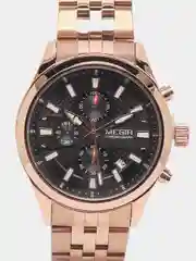 Бронзовый мужские наручные часы Megir MS2154G, с хронографом, в подарочной упаковке