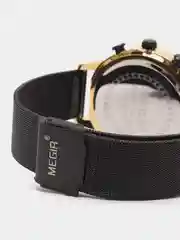 Золотой мужские наручные часы Megir MS2157G, с хронографом, в подарочной упаковке