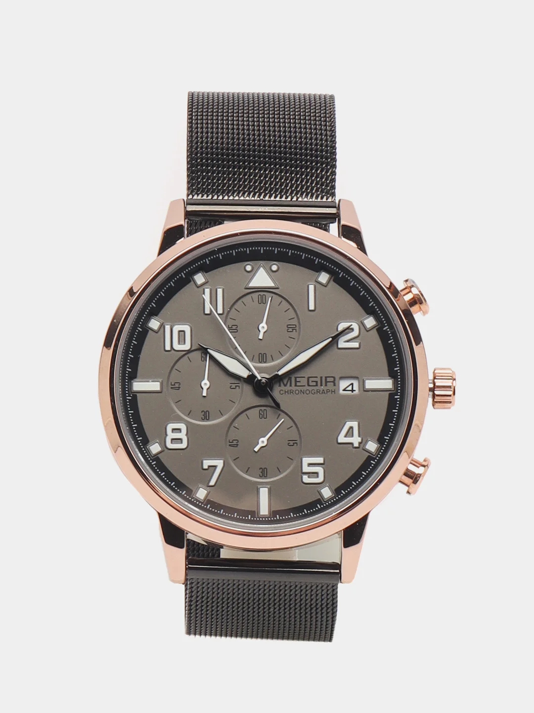 Хром мужские наручные часы Megir MS2157G, с хронографом, в подарочной упаковке