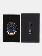 Индиго мужские наручные часы Megir MS2153G, с хронографом, в подарочной упаковке