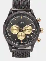 Золотой мужские наручные часы Megir MS2153G, с хронографом, в подарочной упаковке