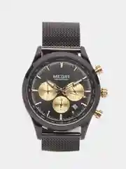 Золотой мужские наручные часы Megir MS2153G, с хронографом, в подарочной упаковке