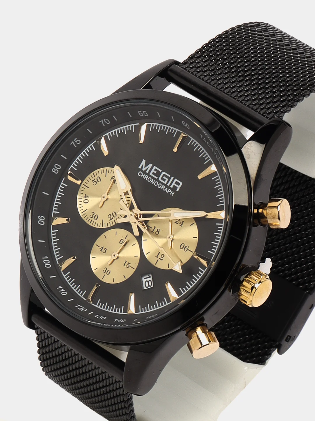 Золотой мужские наручные часы Megir MS2153G, с хронографом, в подарочной упаковке