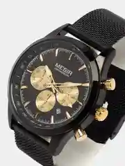 Золотой мужские наручные часы Megir MS2153G, с хронографом, в подарочной упаковке