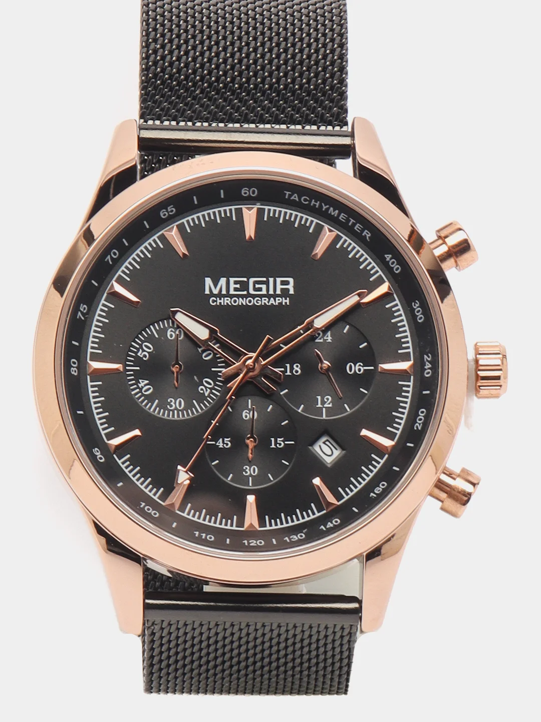 Бронзовый мужские наручные часы Megir MS2153G, с хронографом, в подарочной упаковке