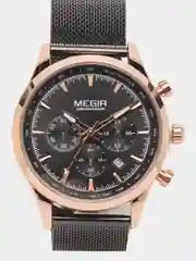 Бронзовый мужские наручные часы Megir MS2153G, с хронографом, в подарочной упаковке