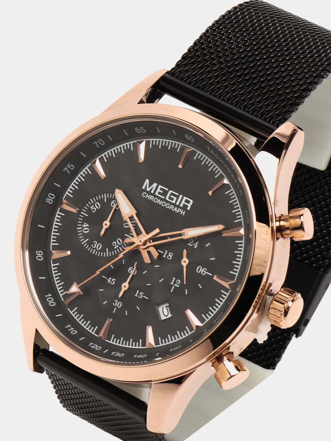 Бронзовый мужские наручные часы Megir MS2153G, с хронографом, в подарочной упаковке