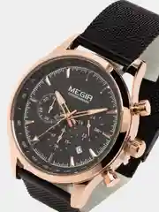 Бронзовый мужские наручные часы Megir MS2153G, с хронографом, в подарочной упаковке