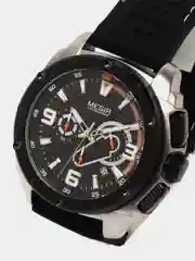 Серебряный мужские наручные часы Megir MN2147G, с хронографом, в подарочной упаковке