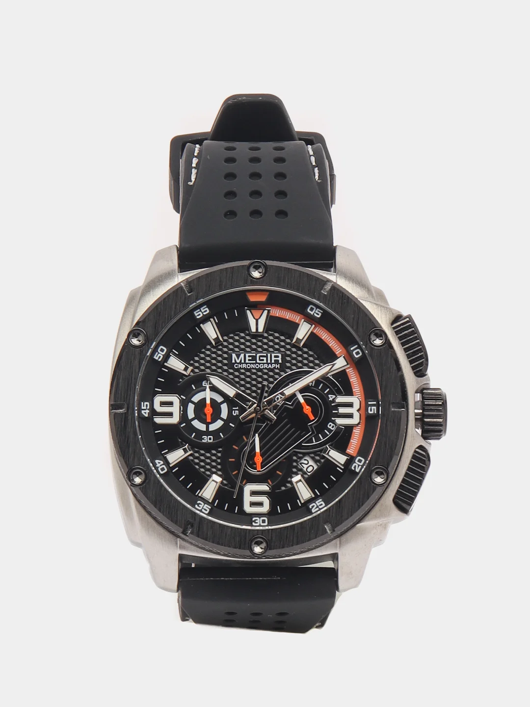 Серебряный мужские наручные часы Megir MN2147G, с хронографом, в подарочной упаковке