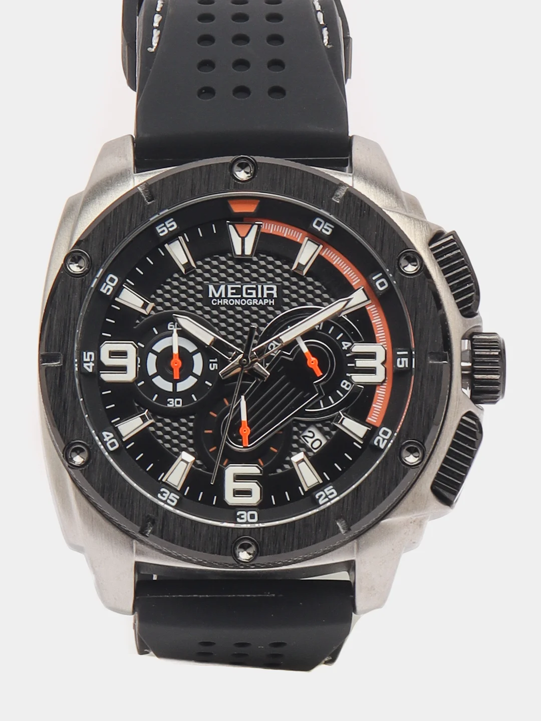 Серебряный мужские наручные часы Megir MN2147G, с хронографом, в подарочной упаковке