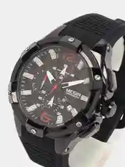 Черный мужские наручные часы Megir MN2161G, с хронографом, в подарочной упаковке