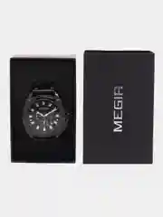 Черный мужские наручные часы, с хронографом, Megir ML2128G, в подарочной упаковке