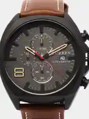 Коричневый мужские наручные часы Curren 8324 с хронографом в подарочной упаковке