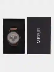 Серебряный мужские наручные часы Megir ML2158G, с хронографом, в подарочной упаковке