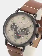 Серебряный мужские наручные часы Megir ML2158G, с хронографом, в подарочной упаковке