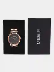 Золотой мужские наручные часы Megir MS2164G, с календарём, в подарочной упаковке