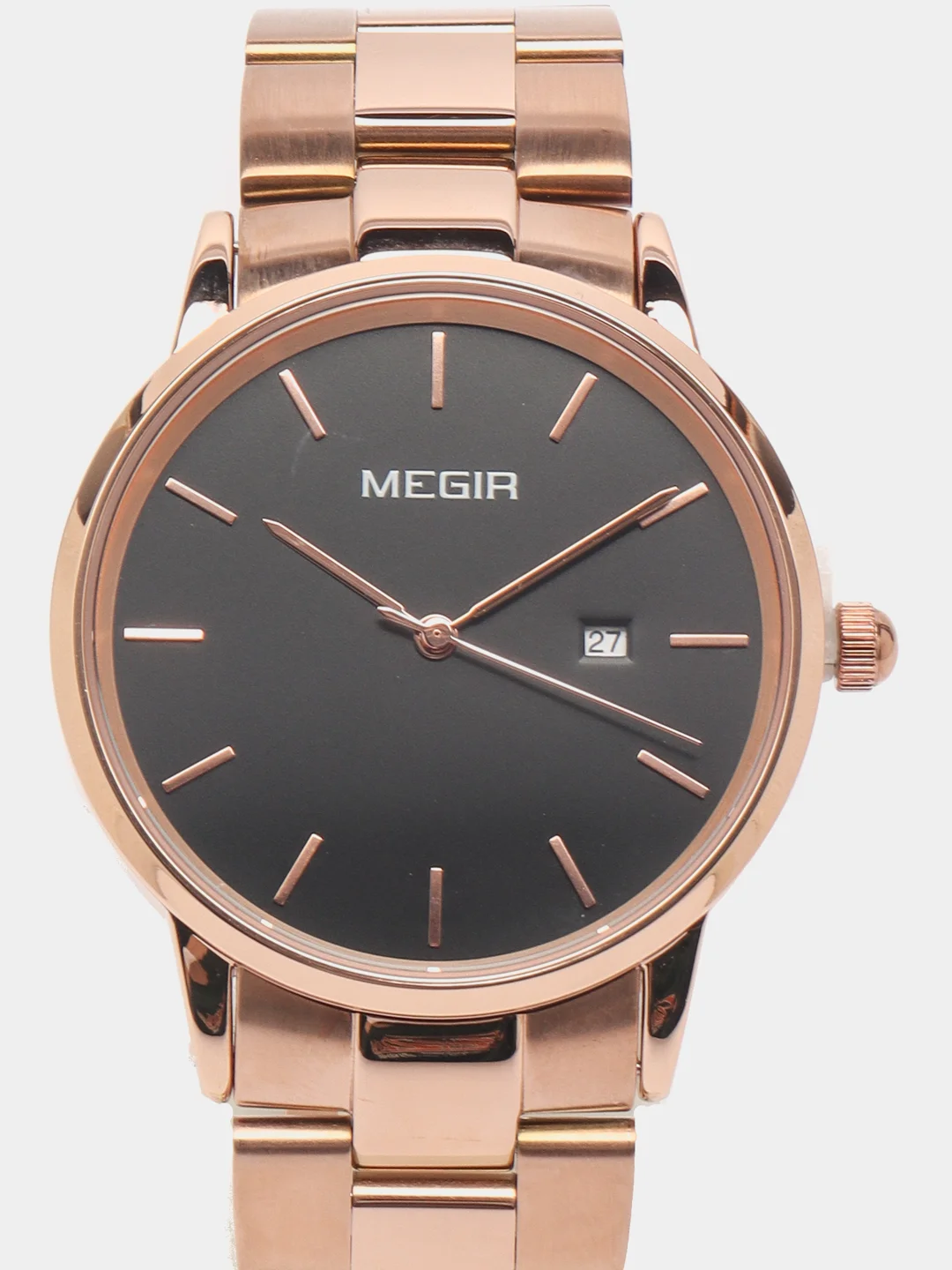 Золотой мужские наручные часы Megir MS2164G, с календарём, в подарочной упаковке