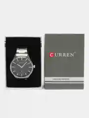 Угольный мужские наручные часы Curren 8347 с календарем в подарочной упаковке