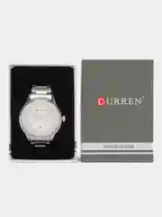 Серебряный мужские наручные часы Curren 8347 с календарем в подарочной упаковке