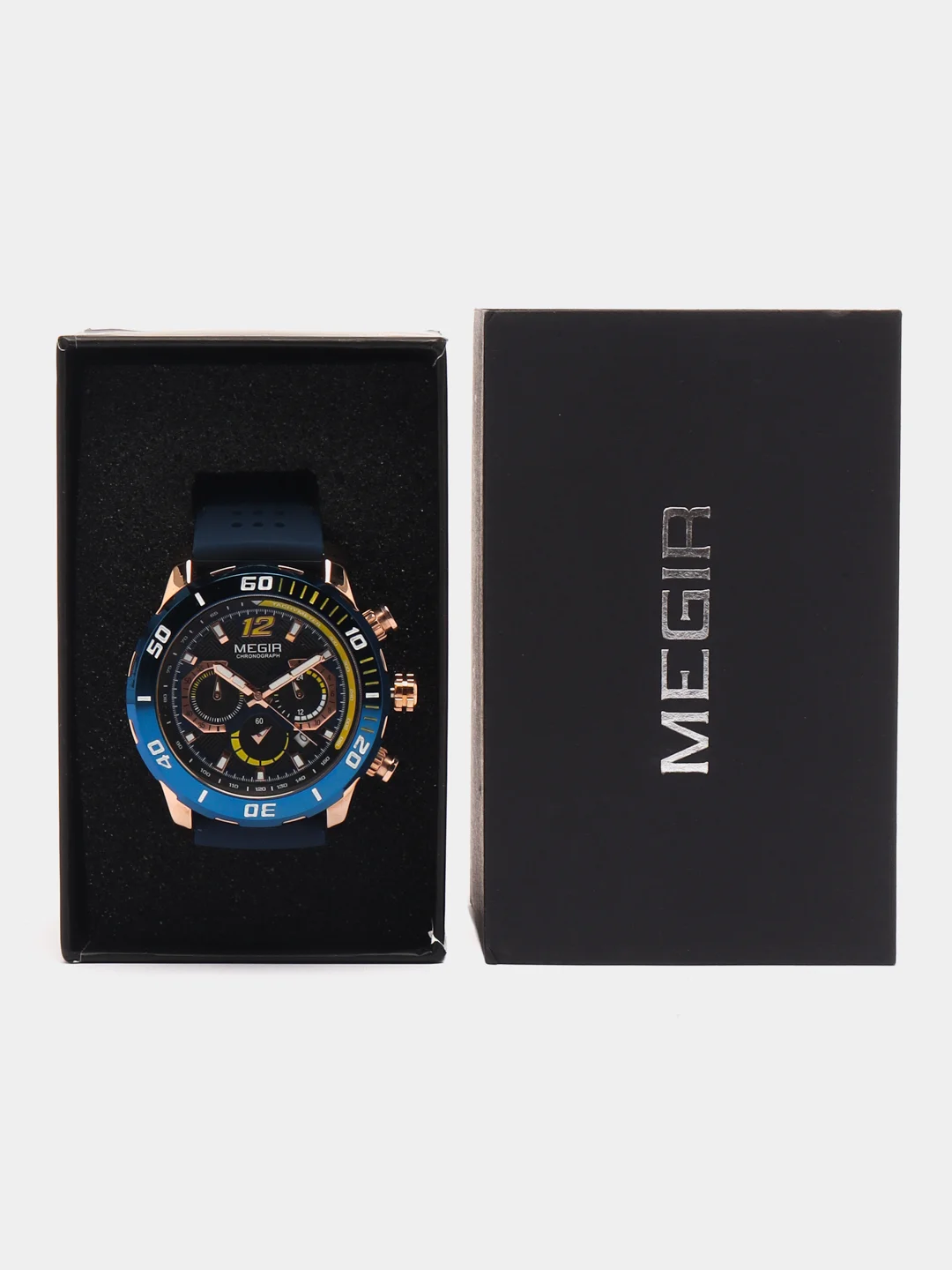 Красный мужские наручные часы Megir MN2109G, с хронографом, в подарочной упаковке